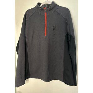 Spyder Men’s Midweight Core Sweater Half-Zip XXL Gray Black Polar Fleece utility